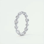 0.98 Marquise and Round Bezel Moissanite Bridal Wedding Band 4