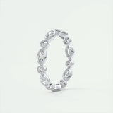 0.98 Marquise and Round Bezel Moissanite Bridal Wedding Band 4