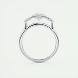 1.33 CT Pear Bezel 3 Stone Moissanite Engagement Ring 7