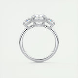 2.0 CT Round Cut Three Stone Moissanite Engagement Ring 7