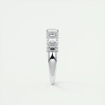 1.80 Emerald Cut Half Eternity Moissanite Bridal Wedding Band 5
