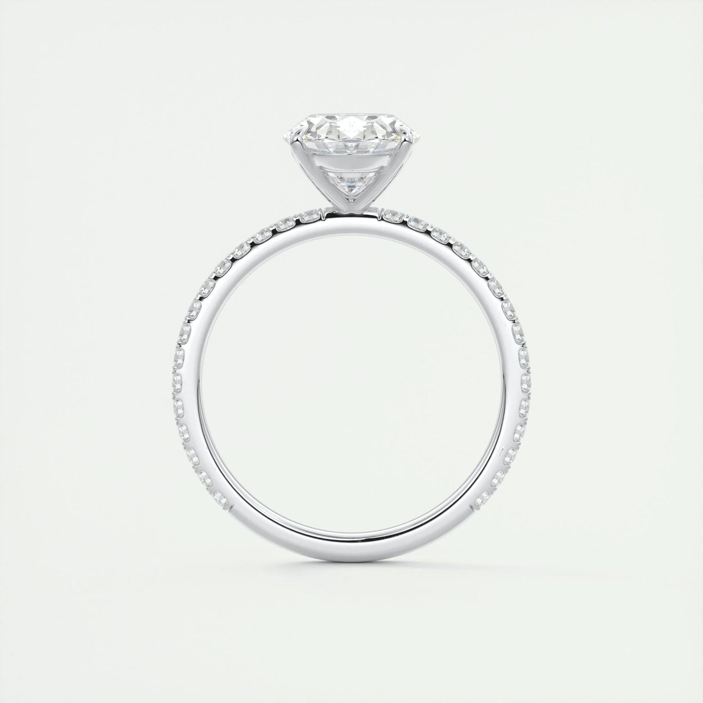 1.91 CT Oval Cut Pave Moissanite Engagement Ring 7