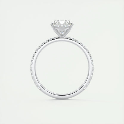 1.91 CT Oval Cut Pave Moissanite Engagement Ring 7