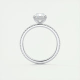 2.10 CT Radiant Solitaire Pave Moissanite Engagement Ring 8