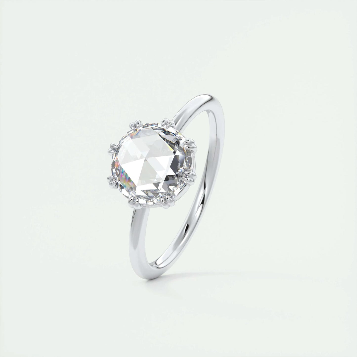 
                  
                    1.47 CT Round Rose Cut  Solitaire Double Prong Moissanite Engagement Ring 5
                  
                