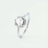 1.47 CT Round Rose Cut  Solitaire Double Prong Moissanite Engagement Ring 5