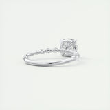 2.15 CT Cushion Cut Solitaire Pave Moissanite Engagement Ring 3