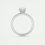 1.91 CT Oval Cut Solitaire Pave Moissanite Engagement Ring 7