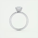 2.03 CT Asscher Cut Solitaire Pave Moissanite Engagement Ring 6