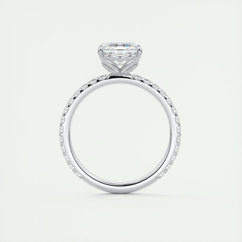 2.03 CT Asscher Cut Solitaire Pave Moissanite Engagement Ring 6