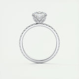 2.15 CT Cushion Cut Solitaire Pave Moissanite Engagement Ring 7