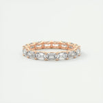 2.55 Emerald Cut East West Eternity Moissanite Bridal Wedding Band 11