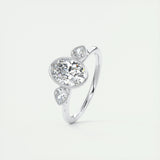 1.91 CT Oval Cut Bezel 3 Stone Moissanite Engagement Ring 5