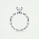 2.0 CT Round Pave Moissanite Engagement Ring 7