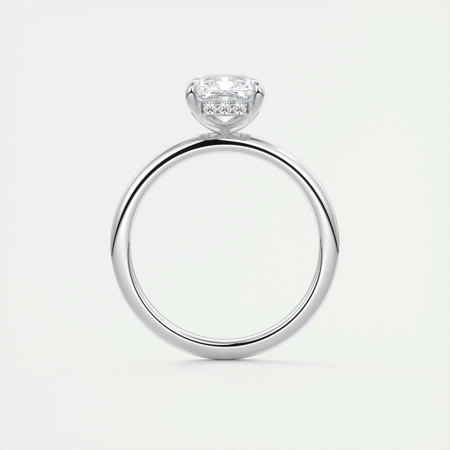 2.10 CT Radiant Hidden Halo Moissanite Engagement Ring 7
