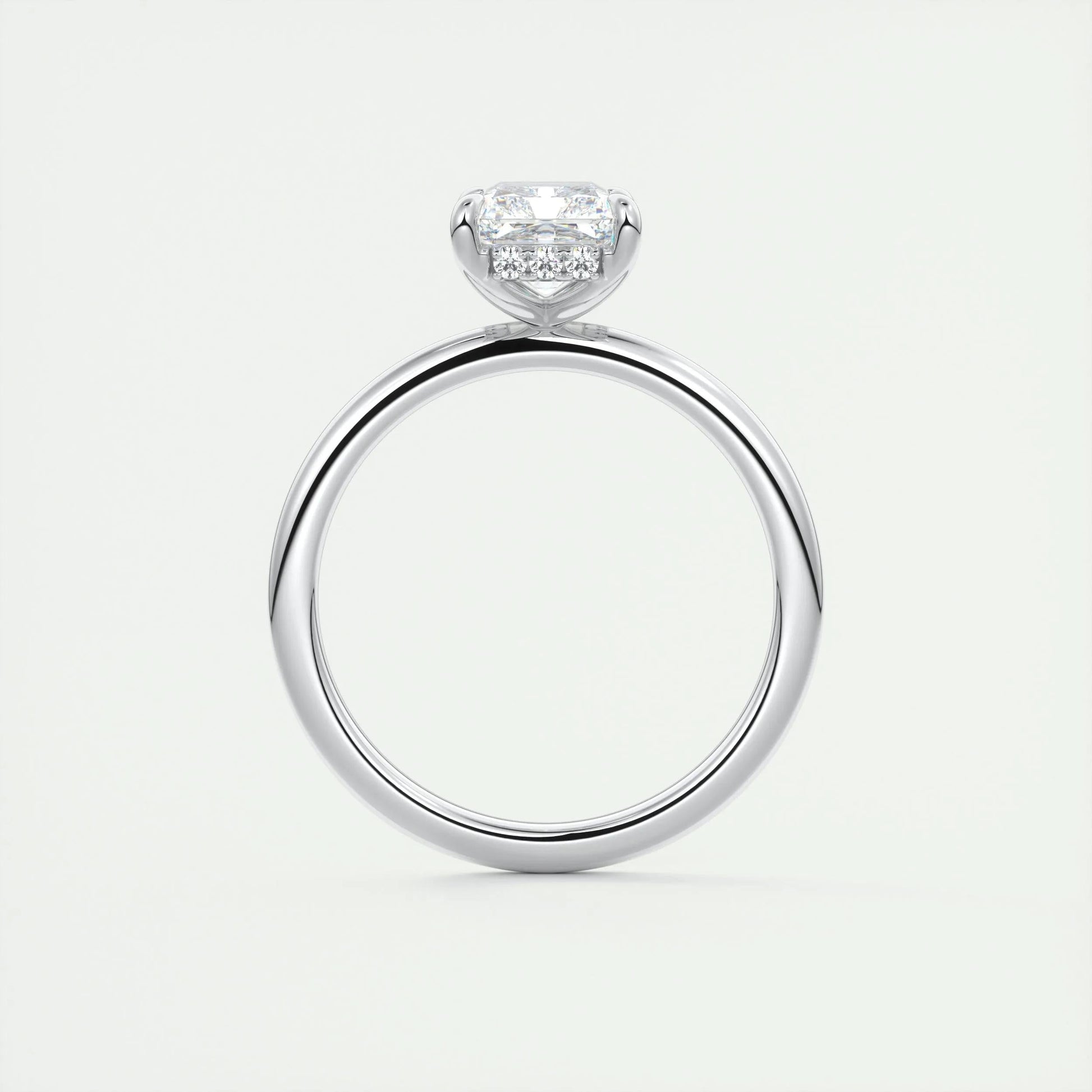 2.10 CT Radiant Hidden Halo Moissanite Engagement Ring 7