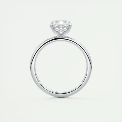 2.10 CT Radiant Hidden Halo Moissanite Engagement Ring 7