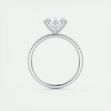 2.0 CT Round Cut Pave Moissanite Engagement Ring 7