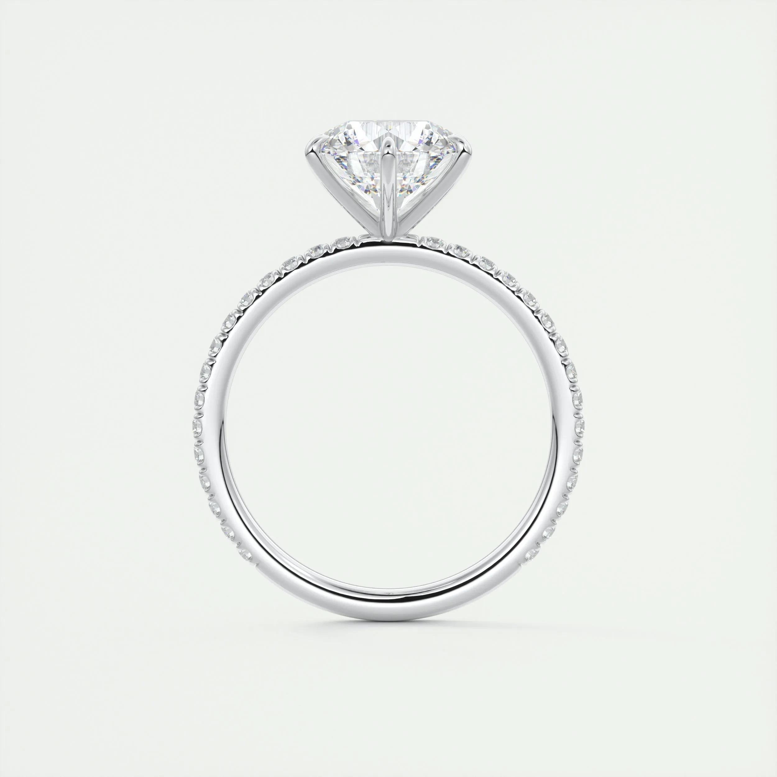 2.0 CT Round Cut Pave Moissanite Engagement Ring 7