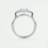 1.91 CT Oval Cut Three Stone Moissanite Engagement Ring 8