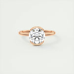 2.0 CT Round Cut Half Bezel Solitaire Moissanite Engagement Ring 15
