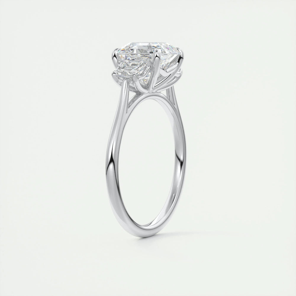 
                  
                    2.03 CT Asscher Cut Three Stone Moissanite Engagement Ring 7
                  
                