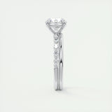 2.0 CT Round Pave Moissanite Engagement Ring 5
