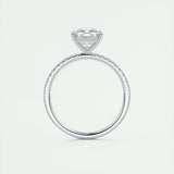 2.15 CT Cushion Cut Pave Moissanite Engagement Ring 7