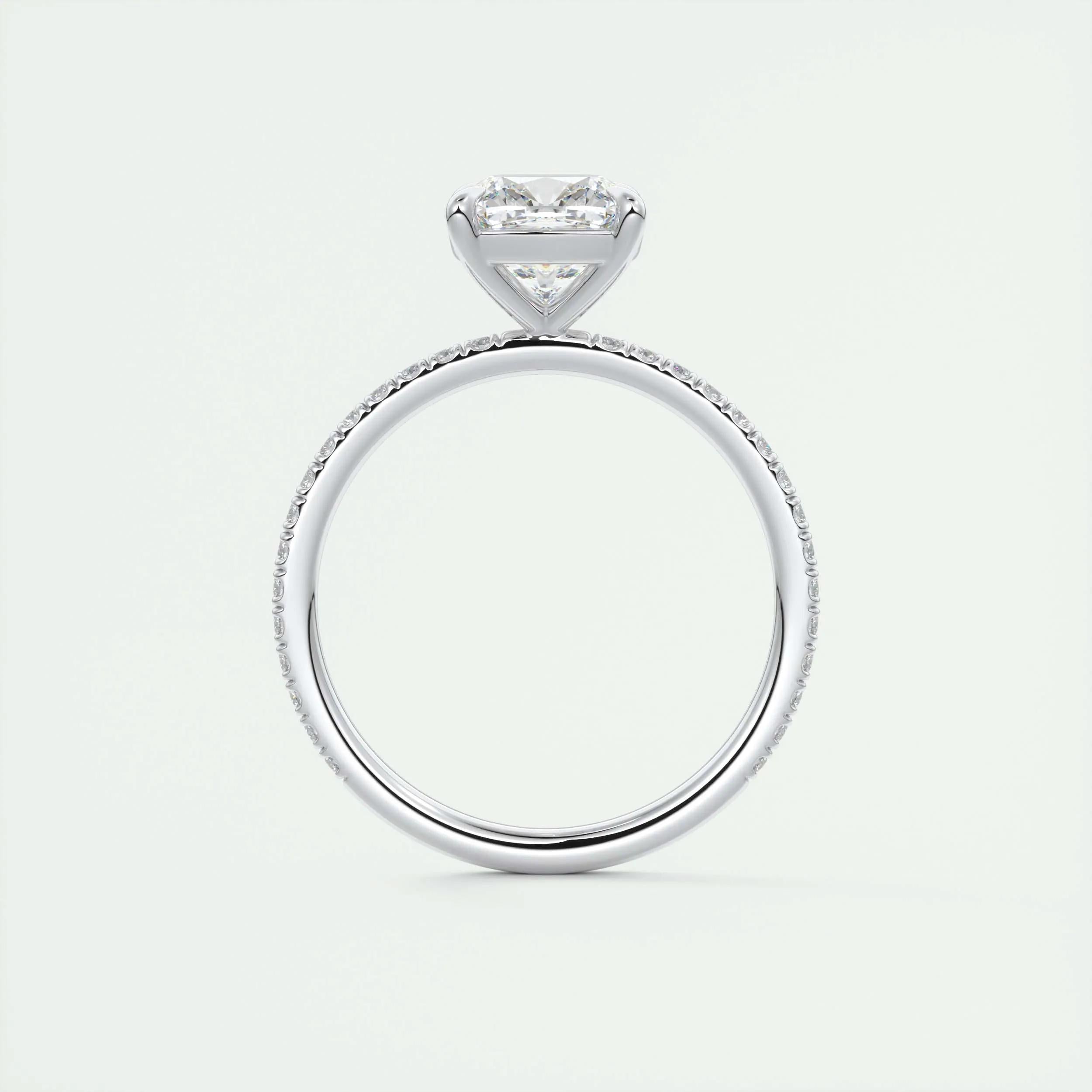 2.15 CT Cushion Cut Pave Moissanite Engagement Ring 7