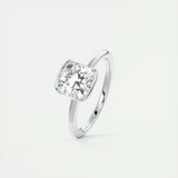 2.15 CT Cushion Half Bezel Solitaire Moissanite Engagement Ring 5