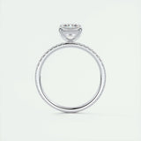 1.91 CT Emerald Cut Pave Moissanite Engagement Ring 7