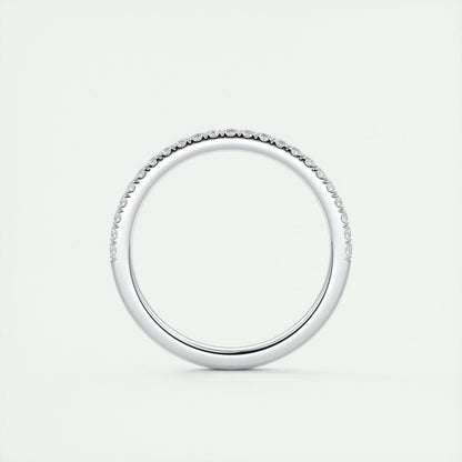 0.18 Round Minimalist Half Eternity Moissanite Bridal Wedding Band 6