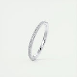 0.18 Round Minimalist Half Eternity Moissanite Bridal Wedding Band 4