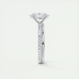 1.91 CT Oval Cut Pave Moissanite Engagement Ring 6