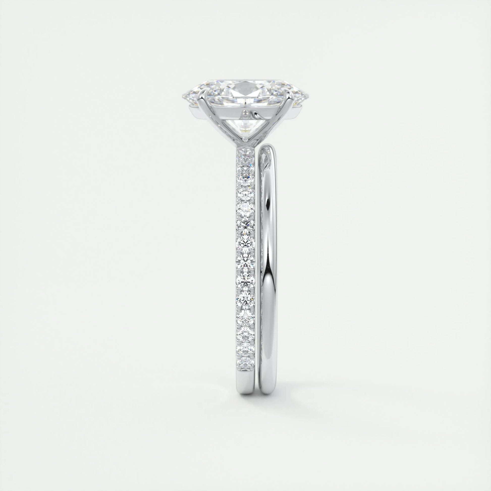 1.91 CT Oval Cut Pave Moissanite Engagement Ring 6