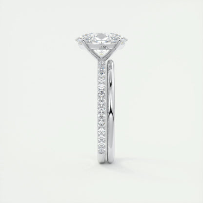 1.91 CT Oval Cut Pave Moissanite Engagement Ring 6