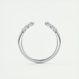 0.22 Round Bezel Open Moissanite Bridal Wedding Band 8