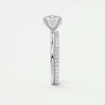 2.15 CT Cushion Hidden Halo Moissanite Engagement Ring 5