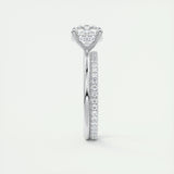 2.15 CT Cushion Hidden Halo Moissanite Engagement Ring 5
