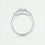 1.91 CT Oval Cut Three Stone Moissanite Engagement Ring 7