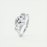 2.0 CT Round Cut Three Stone Moissanite Engagement Ring 4