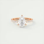 1.93 CT Pear Solitaire Pave Moissanite Engagement Ring 6