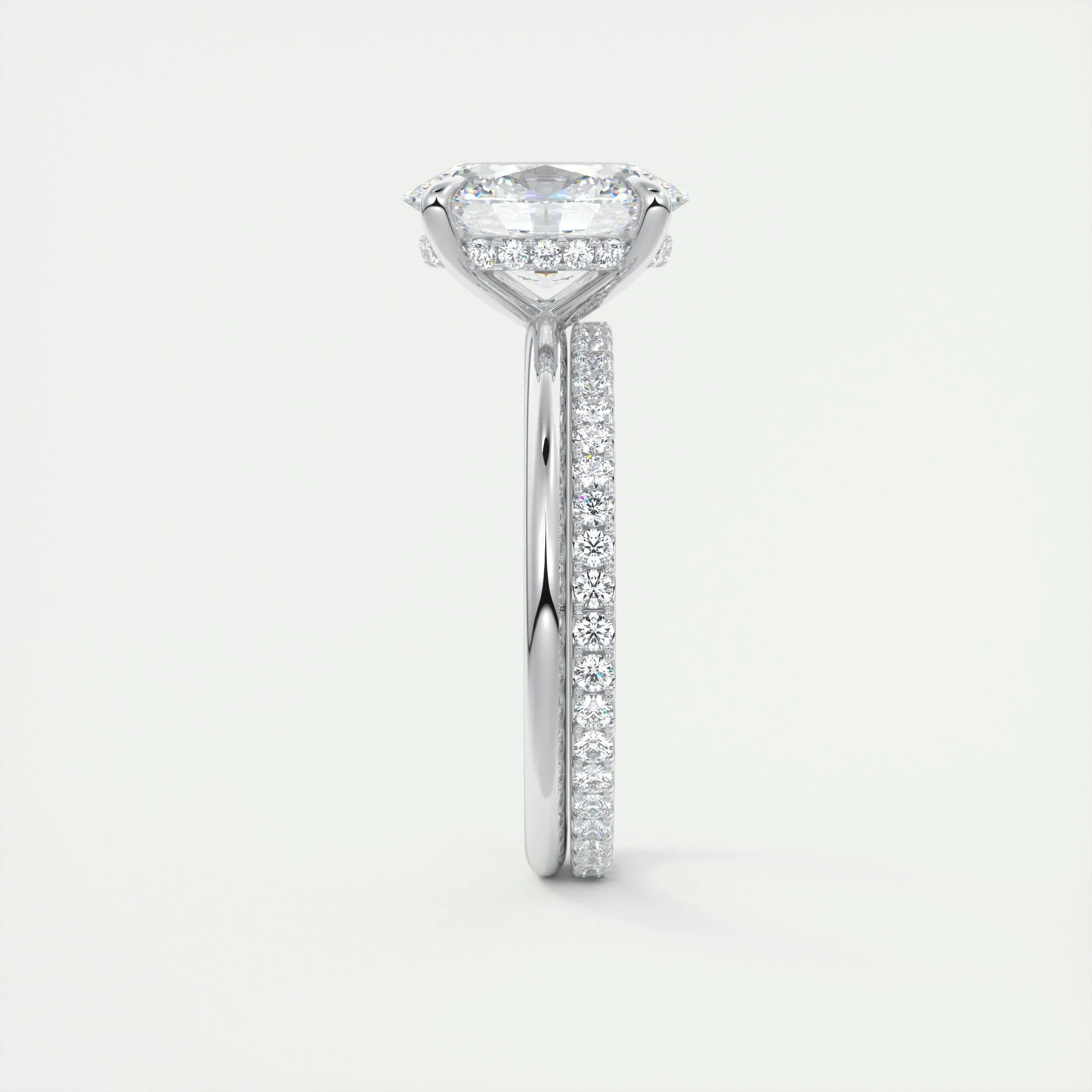 1.91 CT Oval Hidden Halo Moissanite Engagement Ring 5