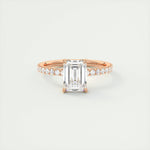 1.91 CT Emerald Solitaire Pave Moissanite Engagement Ring 14