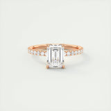 1.91 CT Emerald Solitaire Pave Moissanite Engagement Ring 14