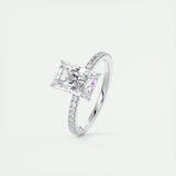 2.10 CT Radiant Cut Pave Style Moissanite Engagement Ring 5