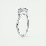 1.91 CT Oval Cut Bezel 3 Stone Moissanite Engagement Ring 7