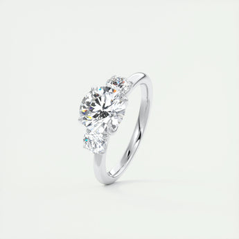 2.0 CT Round Cut Three Stone Moissanite Engagement Ring 4