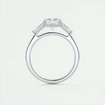 2.15 CT Cushion Cut Three Stone Moissanite Engagement Ring 14