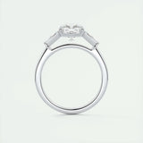 2.15 CT Cushion Cut Three Stone Moissanite Engagement Ring 14